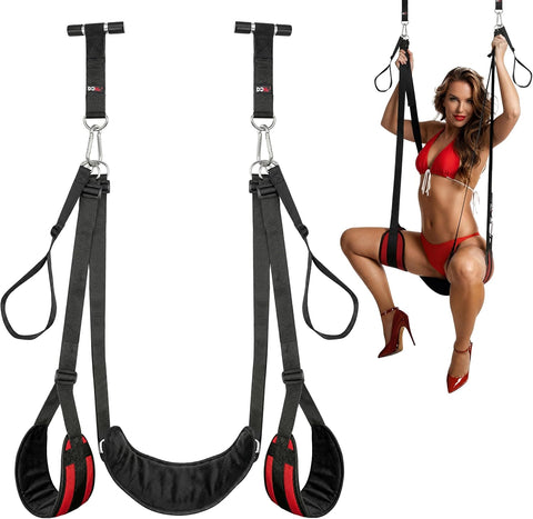 SEX SWING Over-the-Door - Soft Padded Straps for Light Bondage Play - Supports up to 300lbs